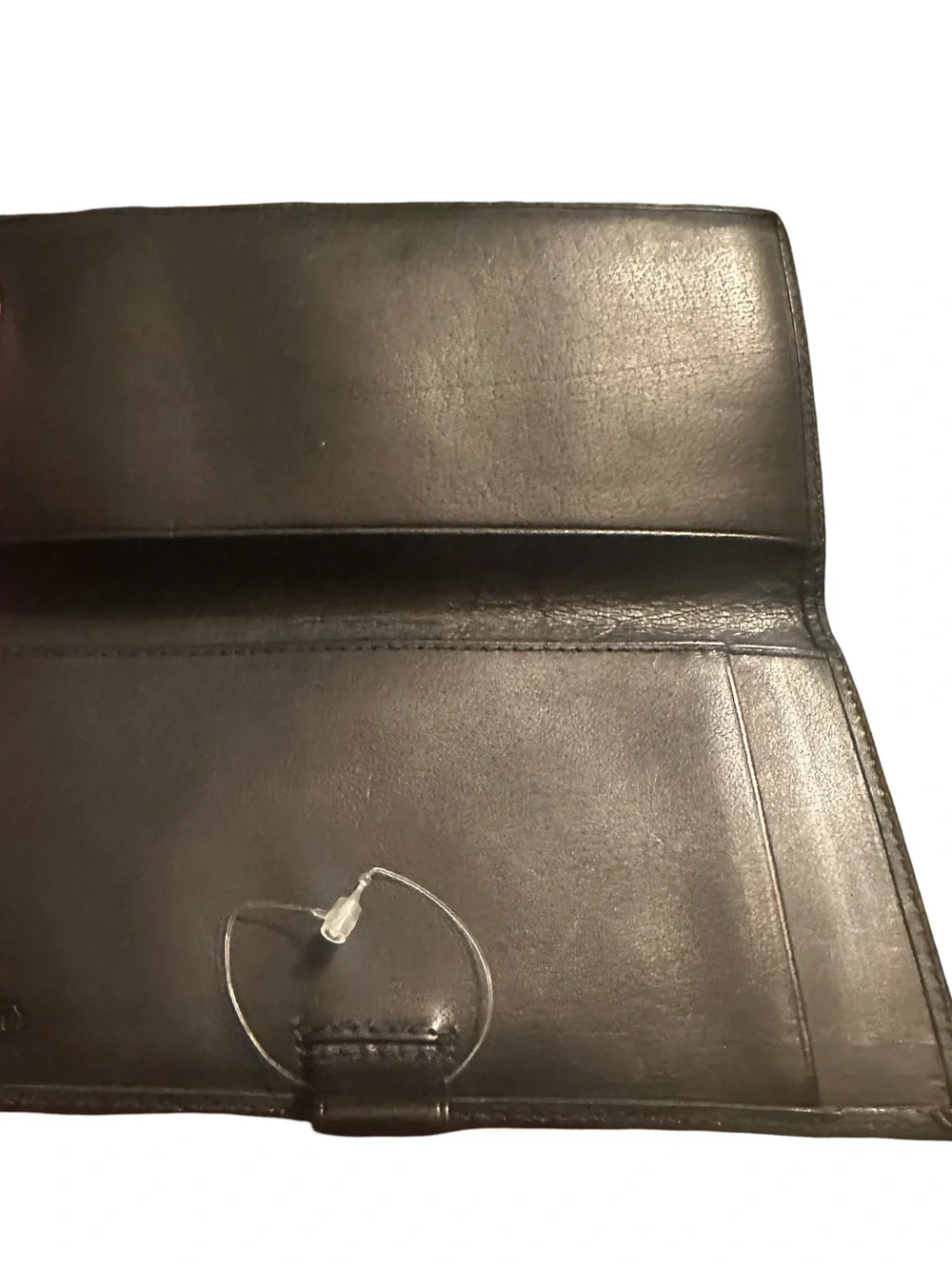 Coach Early 2000’s Y2K Supple Black Leather Wallet & White Stitching